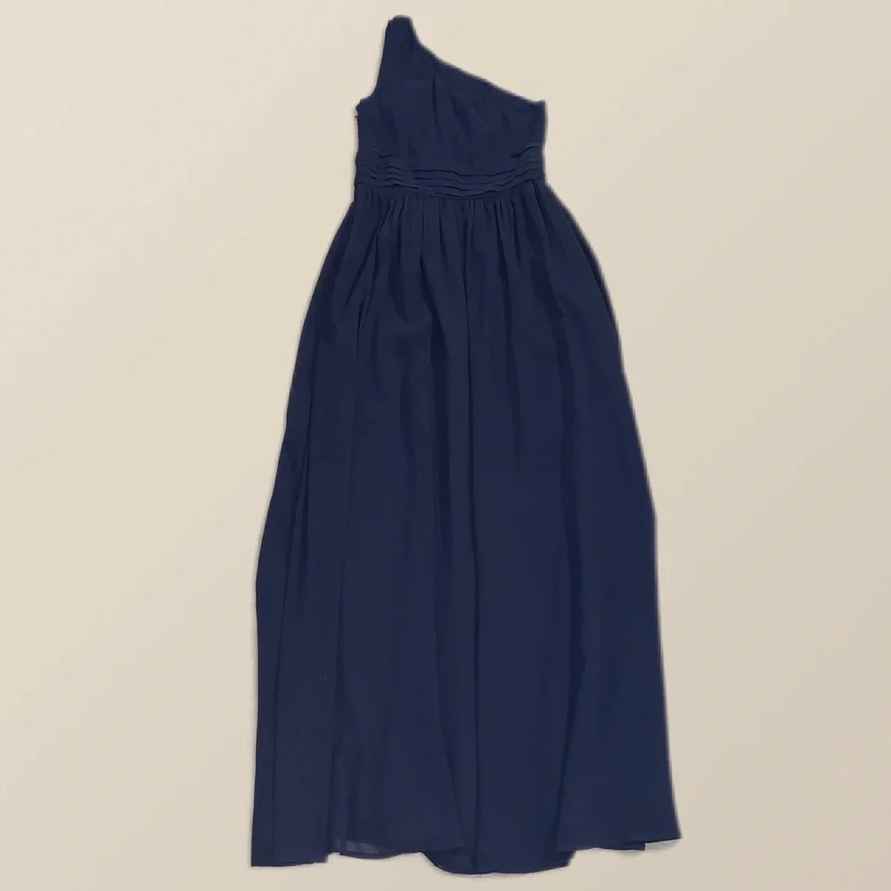 NEW W/O TAGS Tevolio Women's Chiffon One Shoulder Maxi Bridesmaid Dress - Picture 3 of 7